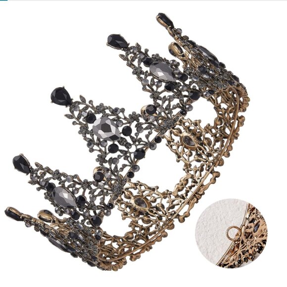 Black Baroque Queen Crown main image 4